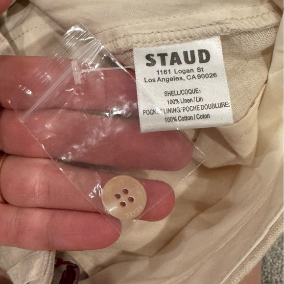 Staud Luisa Linen Wide-Leg Trousers in Natural Neutral Beige Size 4 NWOT - Picture 15 of 16